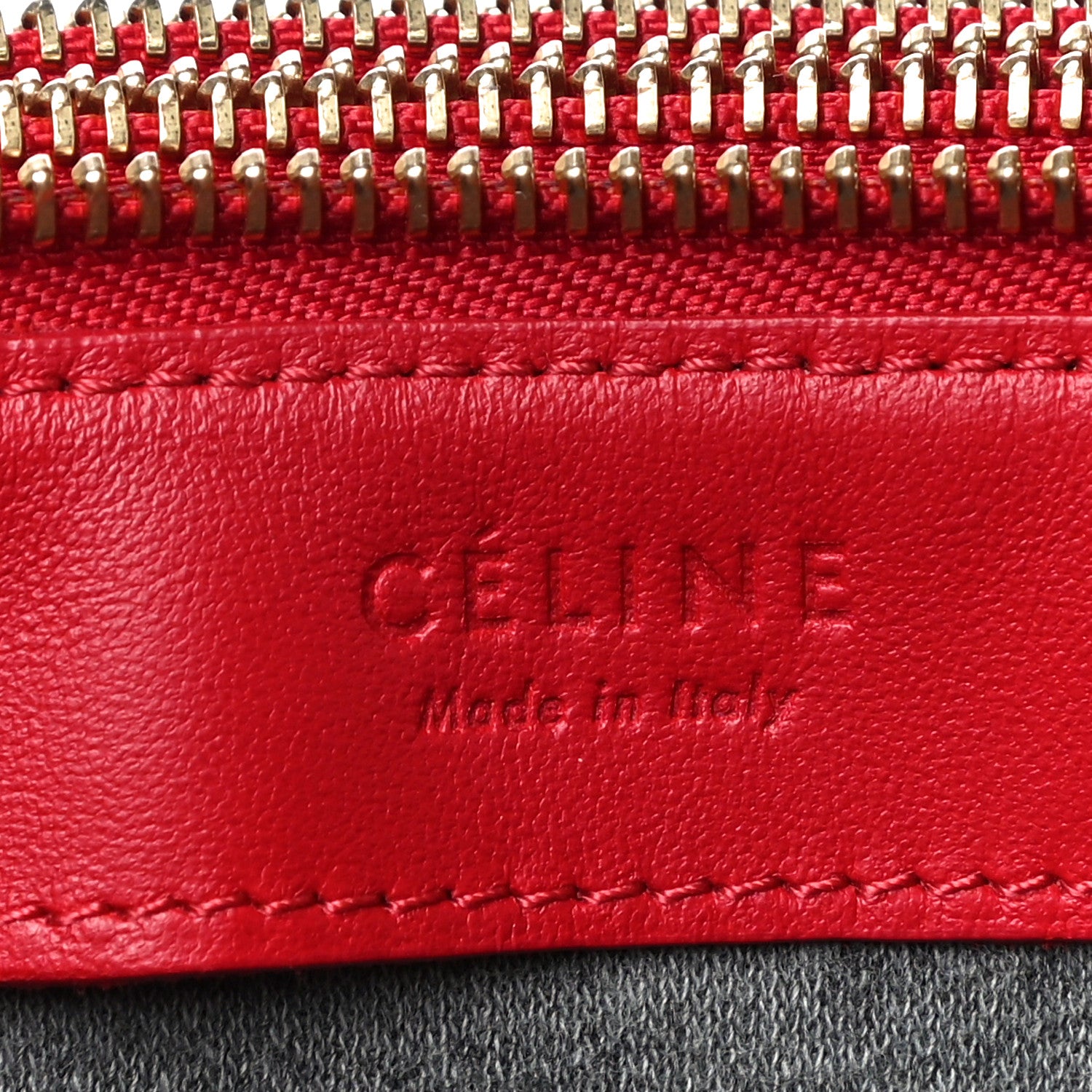 Celine Lambskin Large Trio Crossbody Bag Red 9 of 11