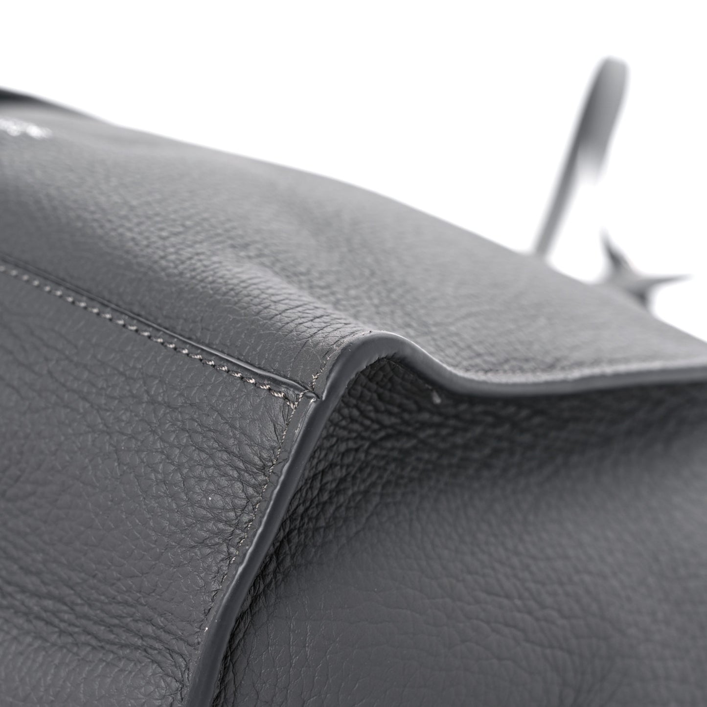 Supple Grained Calfskin Small Big Bag Grey