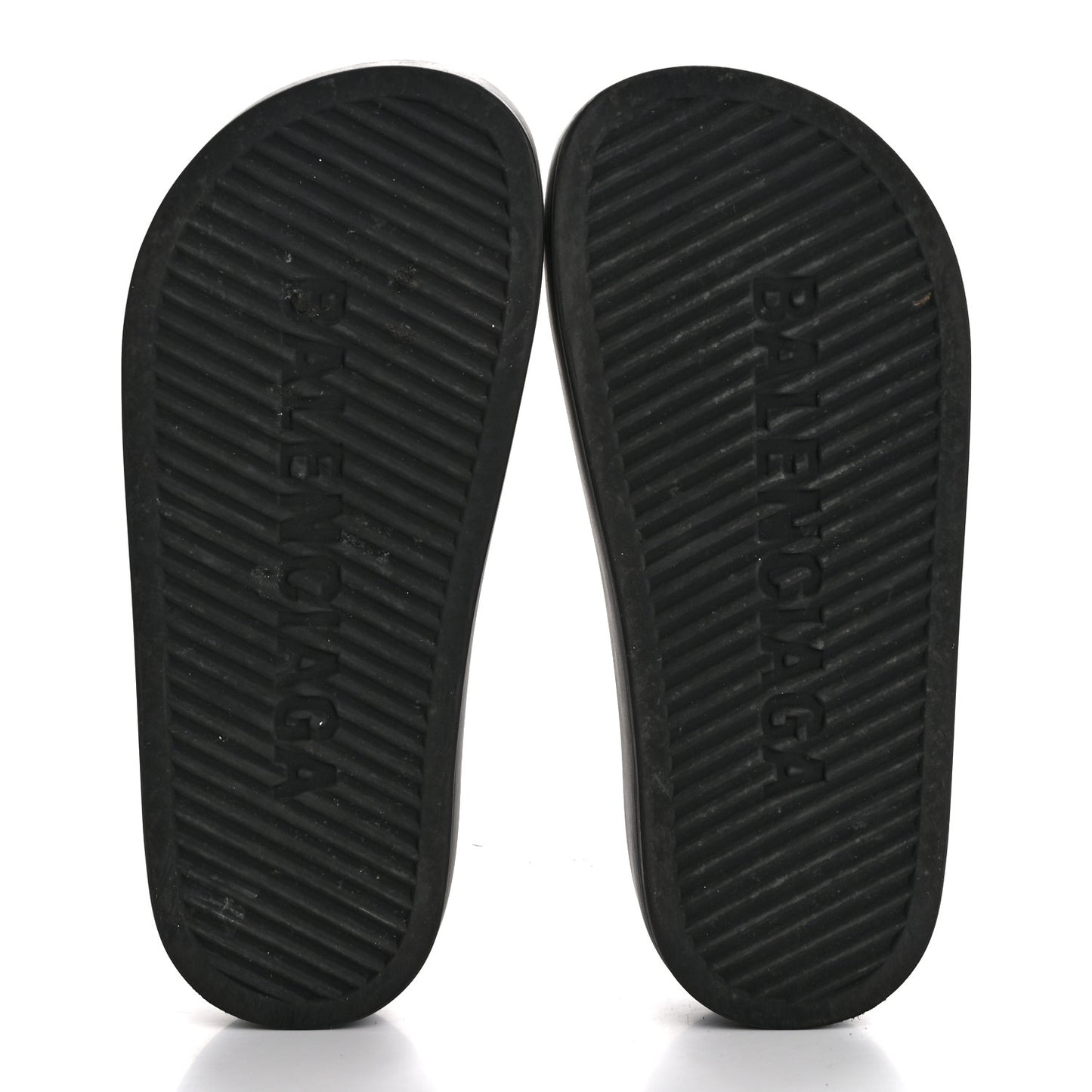 Rubber Chunky Platform Slide Sandals 35 Black