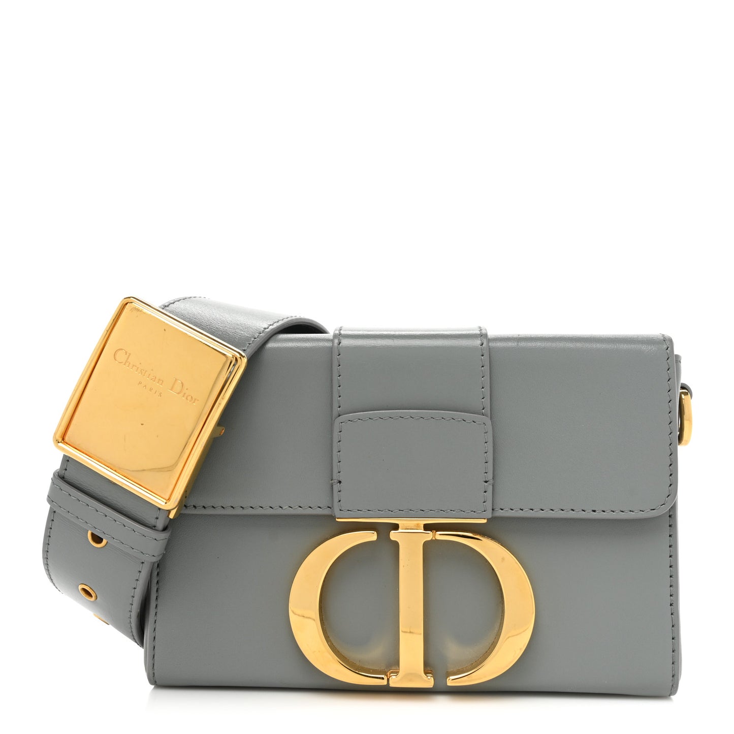Box Calfskin 30 Montaigne Box Bag Gray