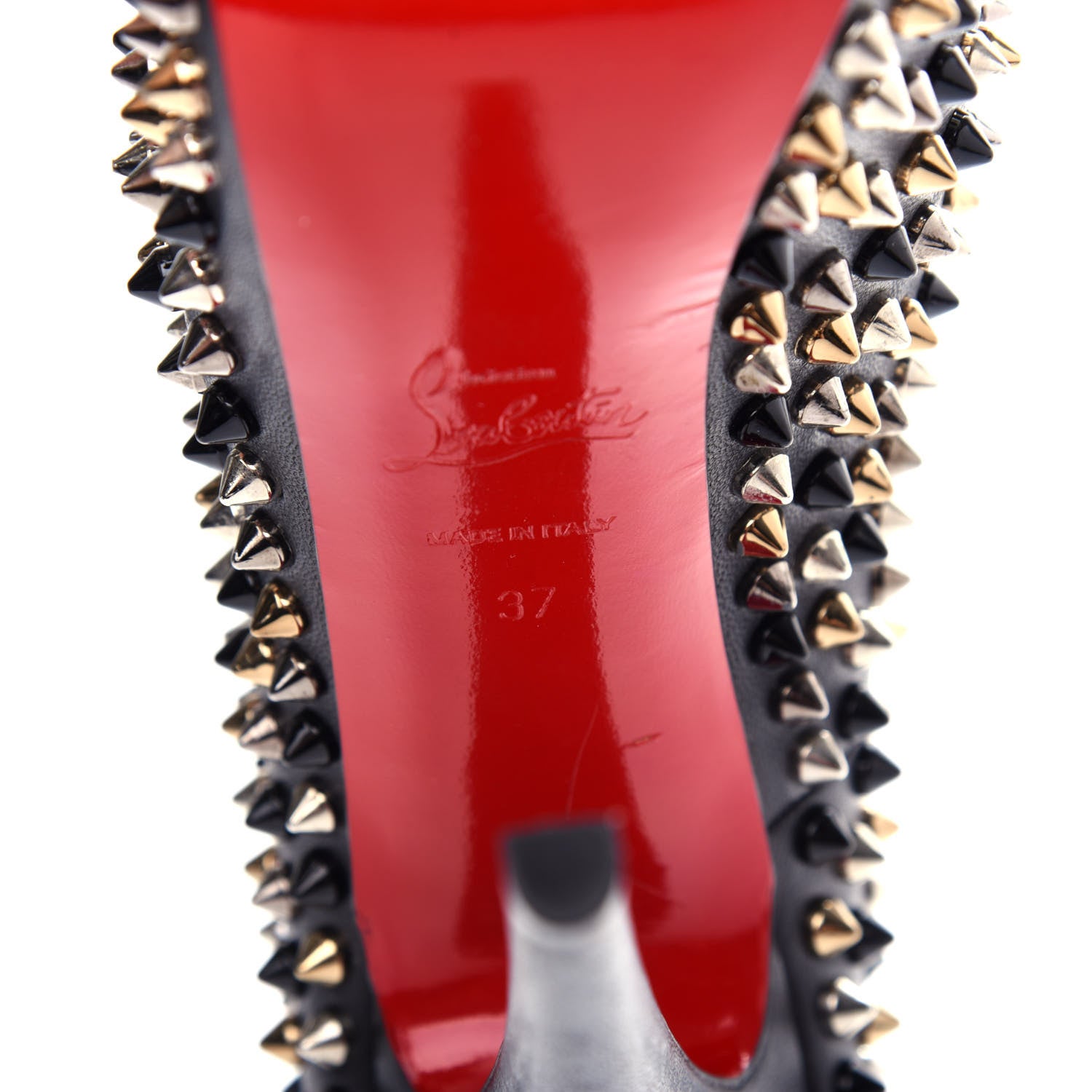 Christian Louboutin Nappa Daffodile Spikes 160 Pumps 37 Black 9 of 9