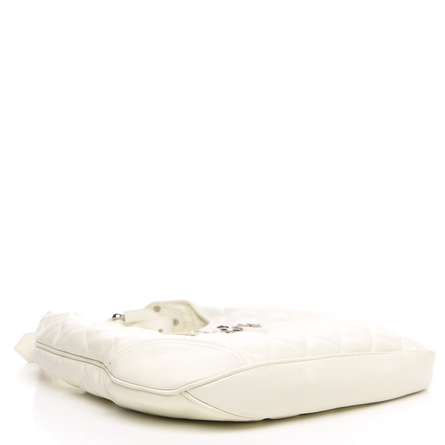 Calfskin Quilted Brook Hobo White
