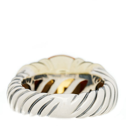 David Yurman Sterling Silver 14K Yellow Gold Citrine 10mm Cable Capri Ring 52 6 3 of 4