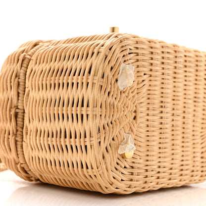 Chanel Braided Rattan Top Handle Vanity Case Beige Beige 8 of 14