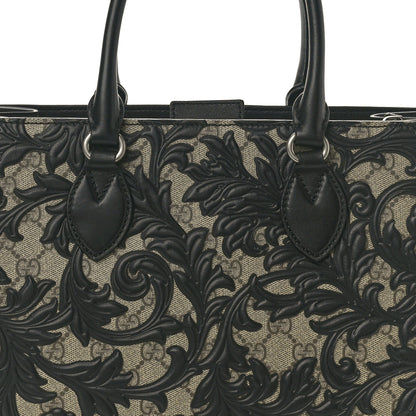 Gucci GG Supreme Monogram Arabesque Small Top Handle Bag Beige Black 8 of 10