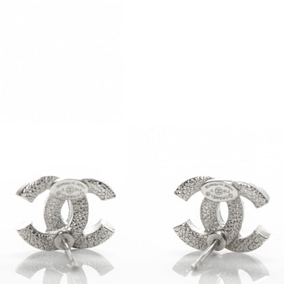 Chanel Crystal CC Earrings Silver 3 of 4