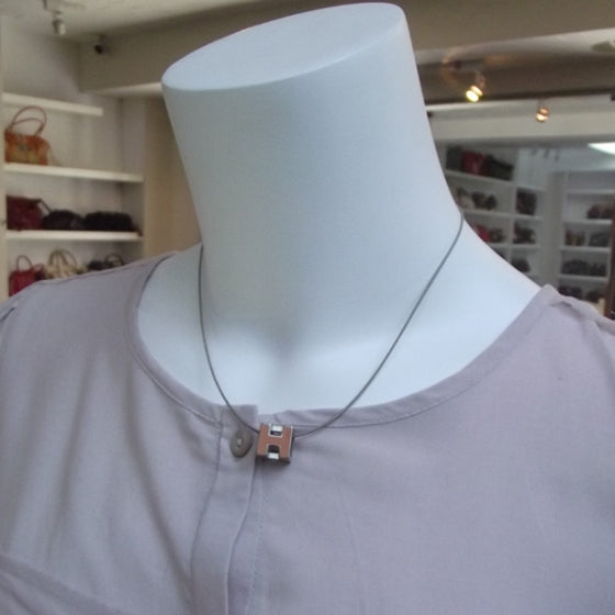 Gold Cage d H Necklace Orange