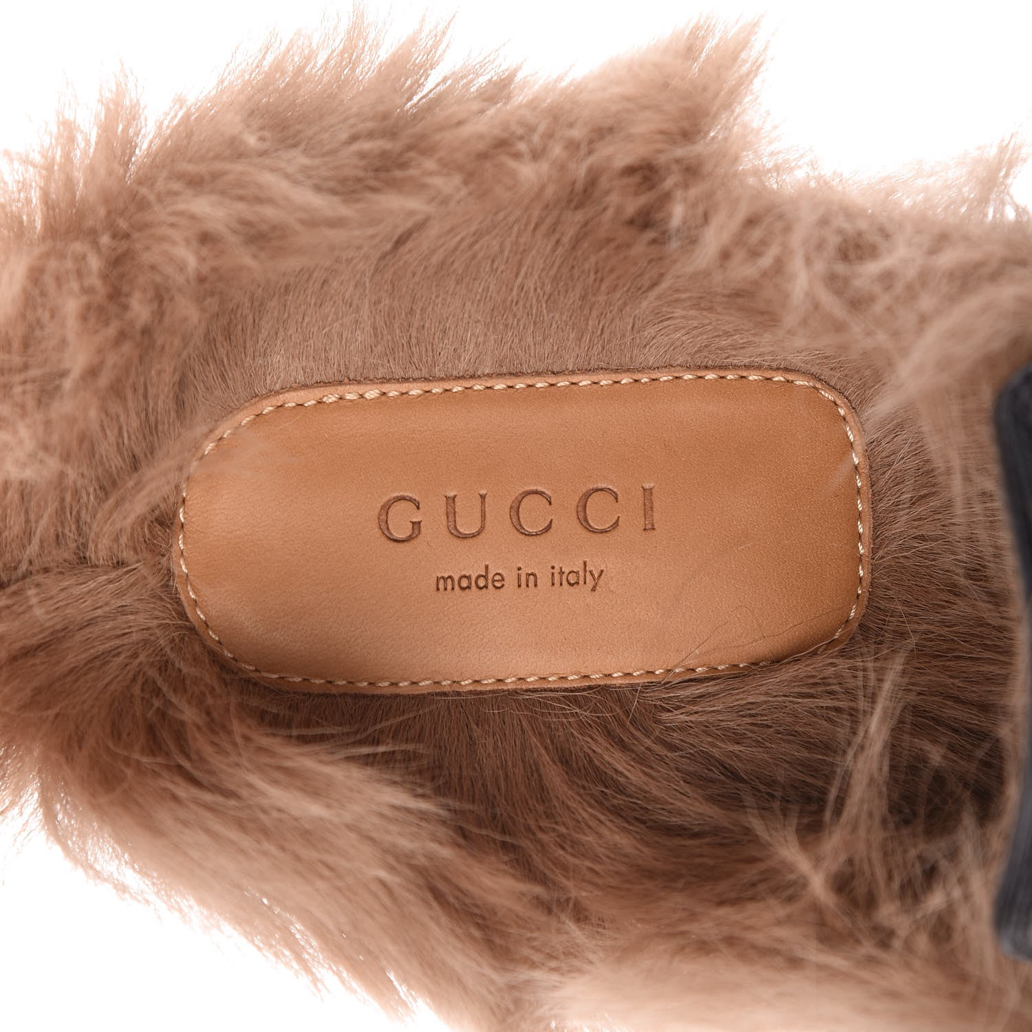 Gucci Calfskin Fur Womens Princetown Slippers 38.5 Black 7 of 8