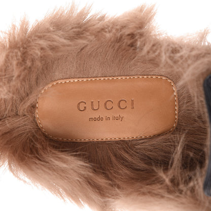 Gucci Calfskin Fur Womens Princetown Slippers 38.5 Black 7 of 8