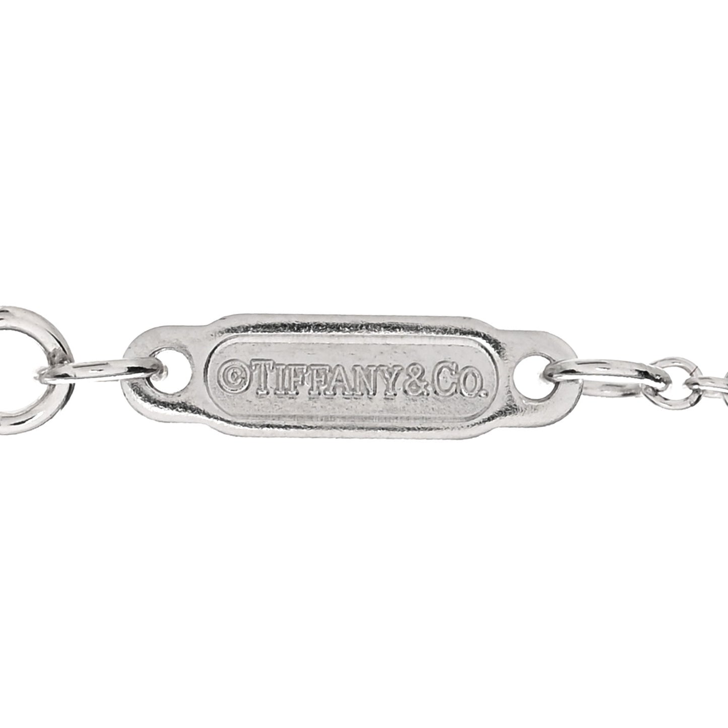 18K White Gold Large T Smile Pendant Necklace