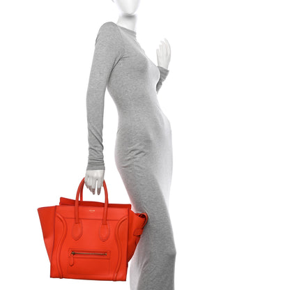 Celine Smooth Calfskin Mini Luggage Orange 2 of 24