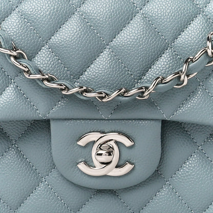 Chanel Caviar Quilted Small Double Flap Light Blue 9 of 11