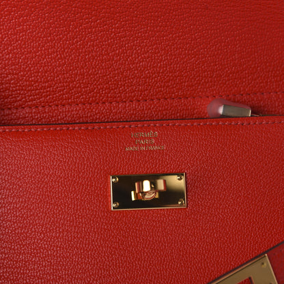 Hermes Chevre Mysore Medium Kelly Wallet Rouge De Coeur 8 of 10