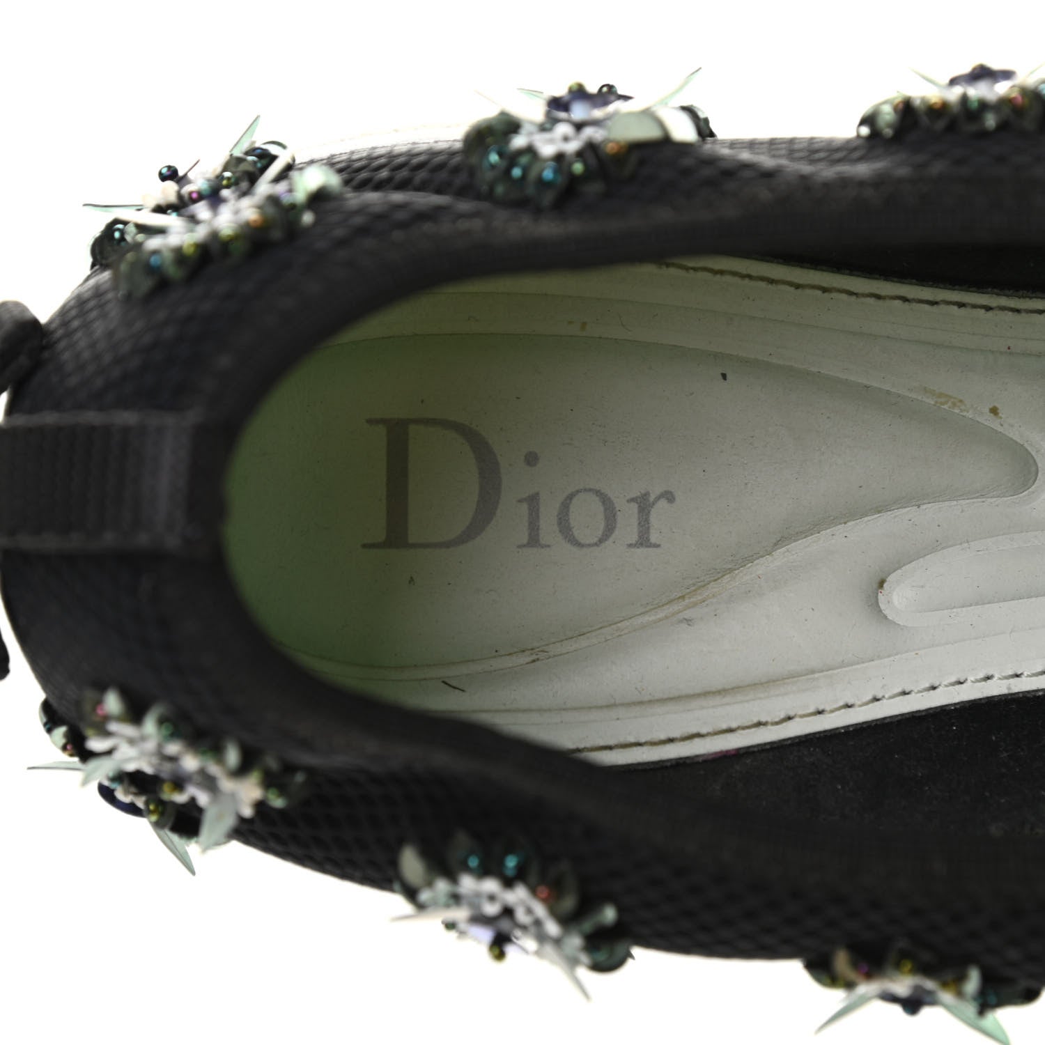 Christian Dior Technical Canvas Embellished Dior Fusion Sneakers 38.5 Black 6 of 10