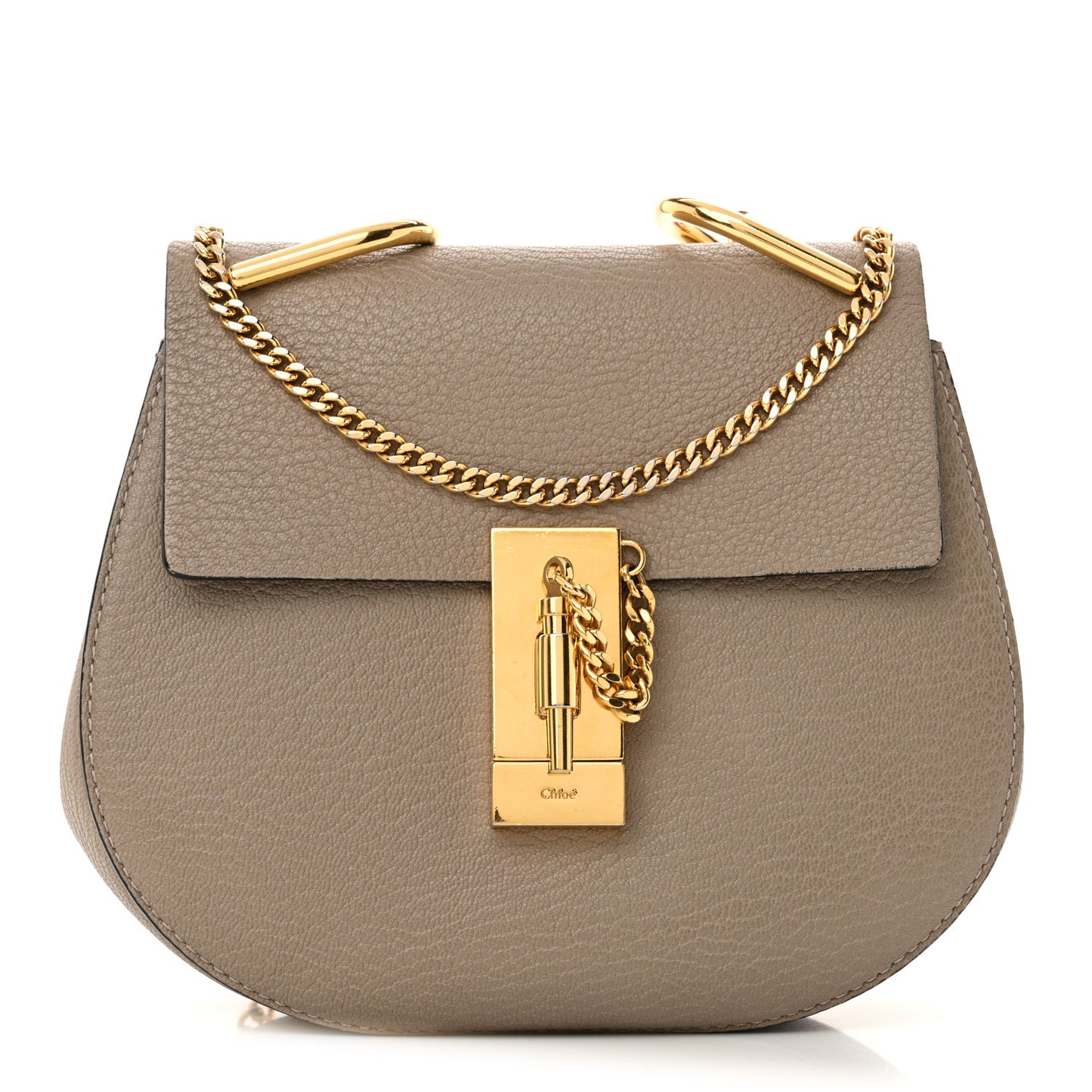 Grained Lambskin Mini Drew Shoulder Bag Motty Grey