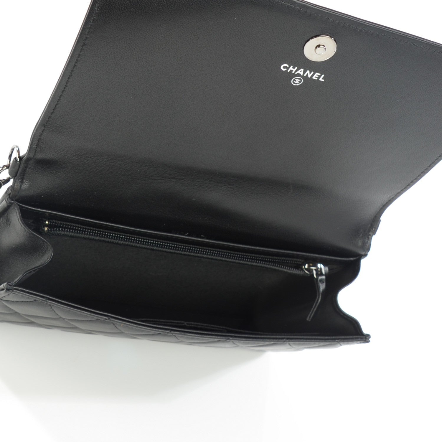 Chanel Lambskin Quilted Boy Wallet On Removable Chain WOC Black 5 of 8