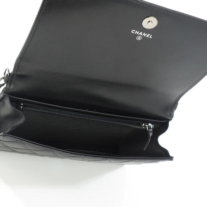 Chanel Lambskin Quilted Boy Wallet On Removable Chain WOC Black 5 of 8
