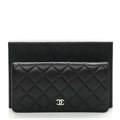 Chanel Lambskin Quilted Yen Wallet Black 14 of 14