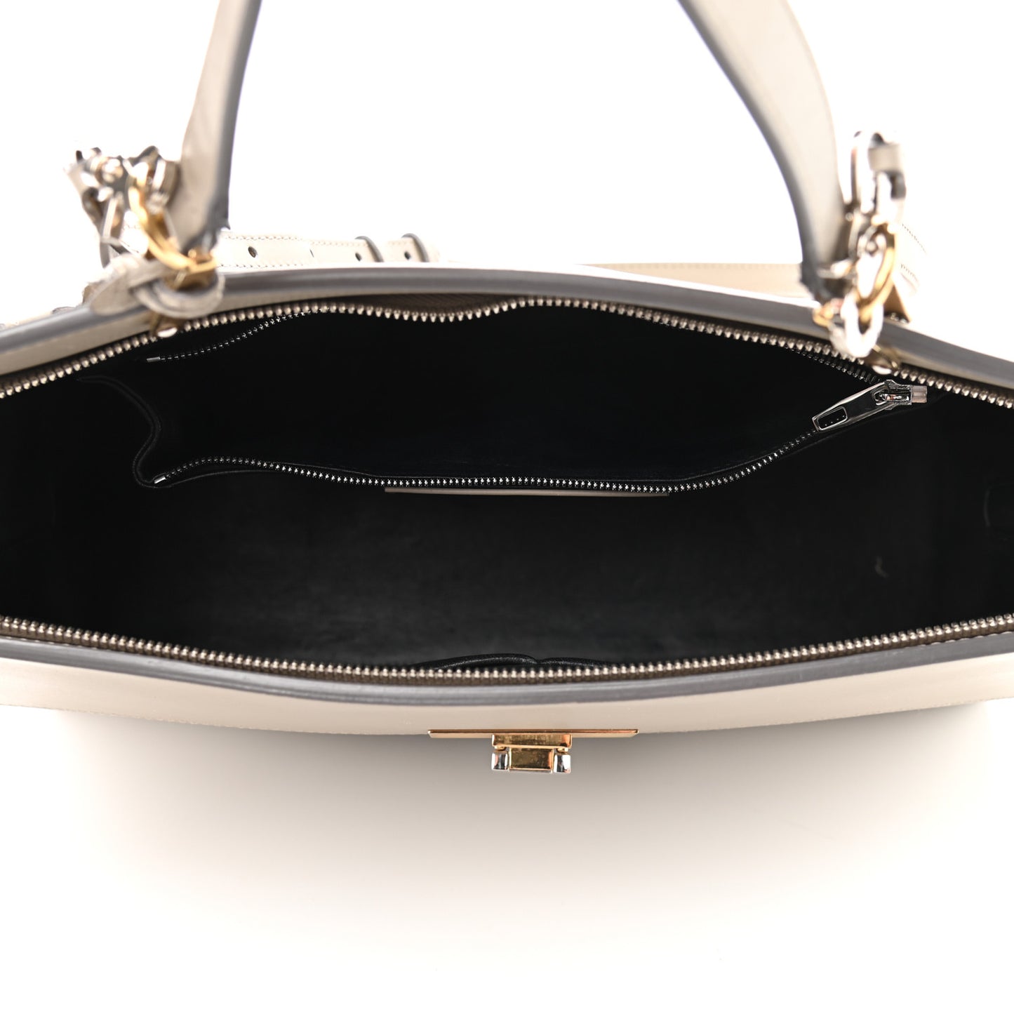Calfskin Le Dix M Cartable Shoulder Bag Pearl Grey