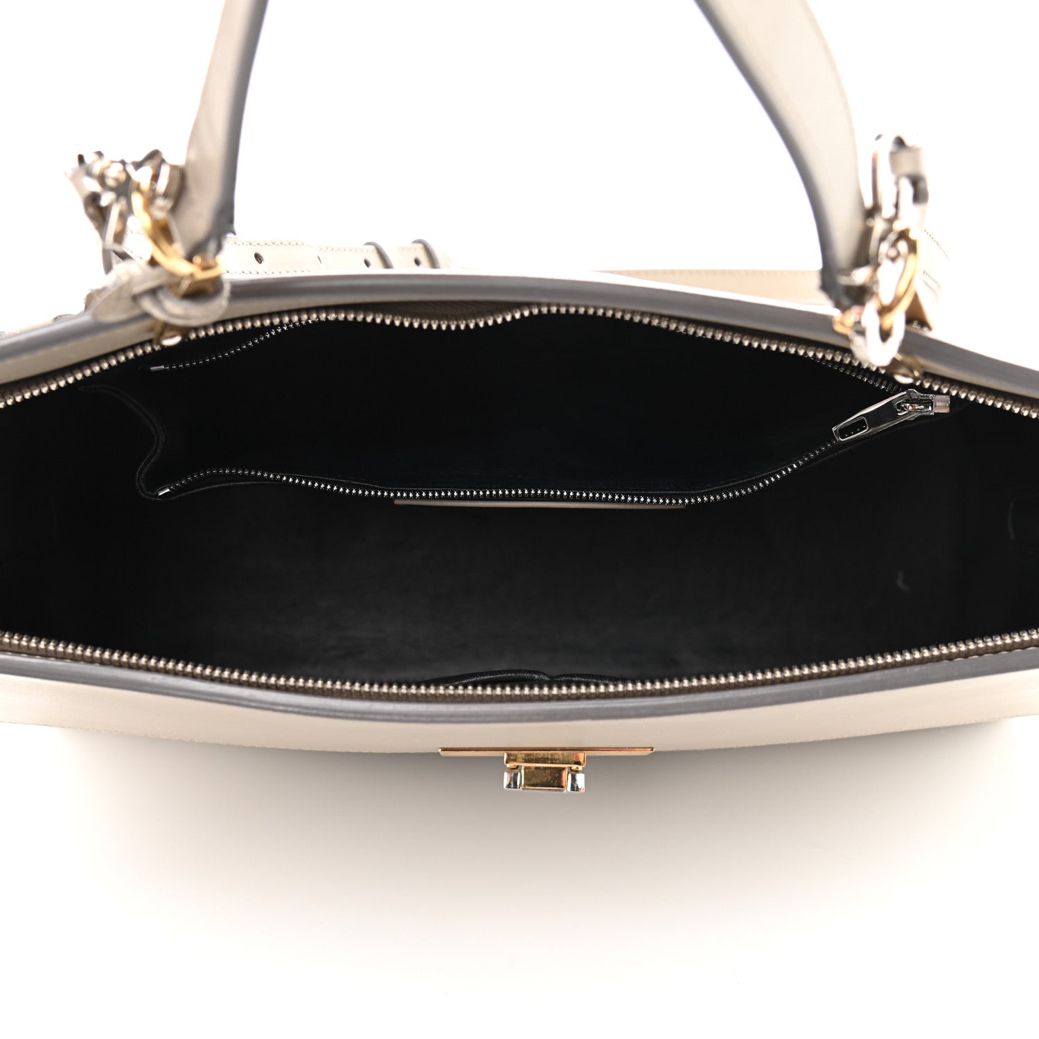 Balenciaga Calfskin Le Dix M Cartable Shoulder Bag Pearl Grey 4 of 13