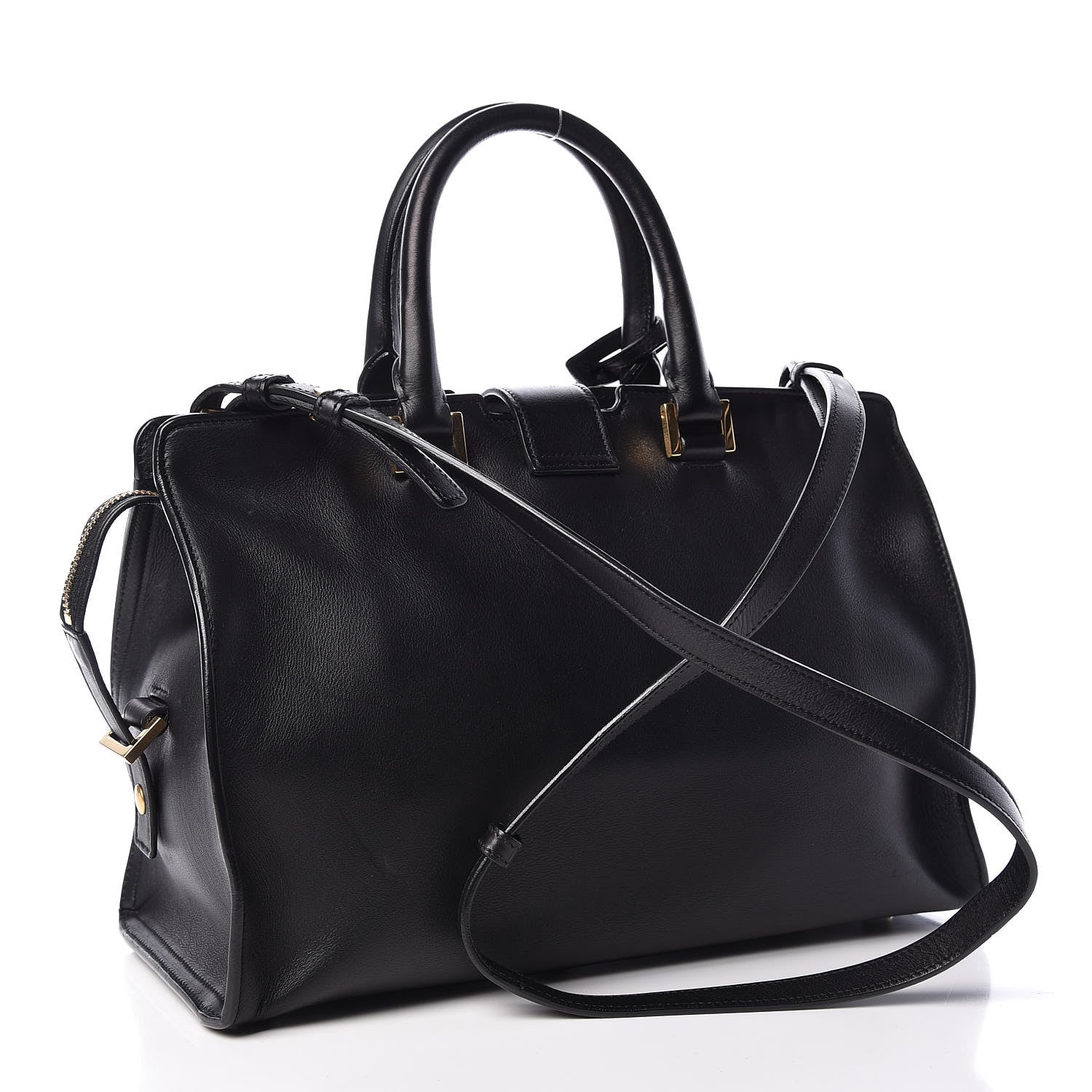 Saint Laurent Smooth Calfskin Small Monogram Cabas Black 3 of 10