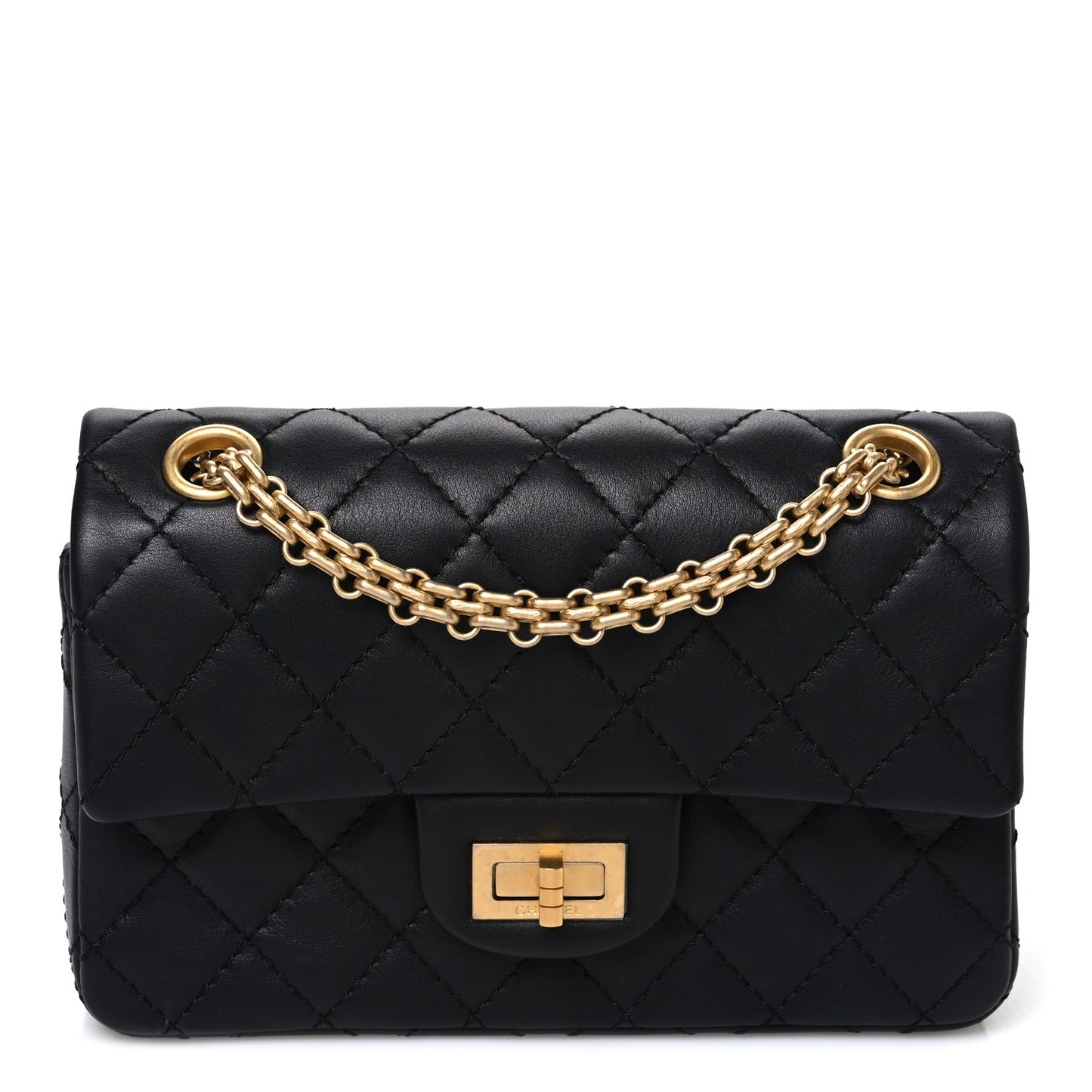 Calfskin Quilted 2.55 Reissue Mini Flap Black