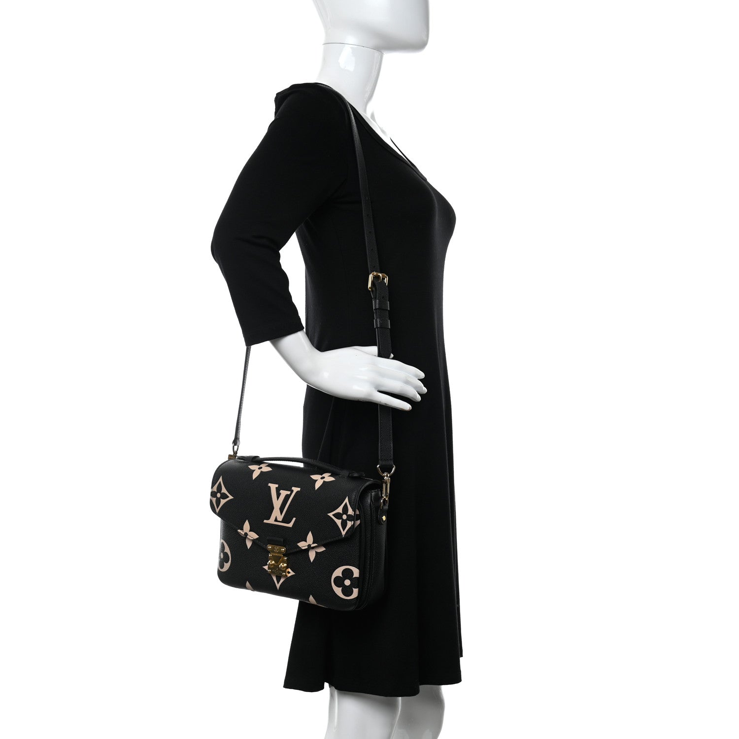 Louis Vuitton Empreinte Monogram Giant Pochette Metis Black Beige 2 of 8