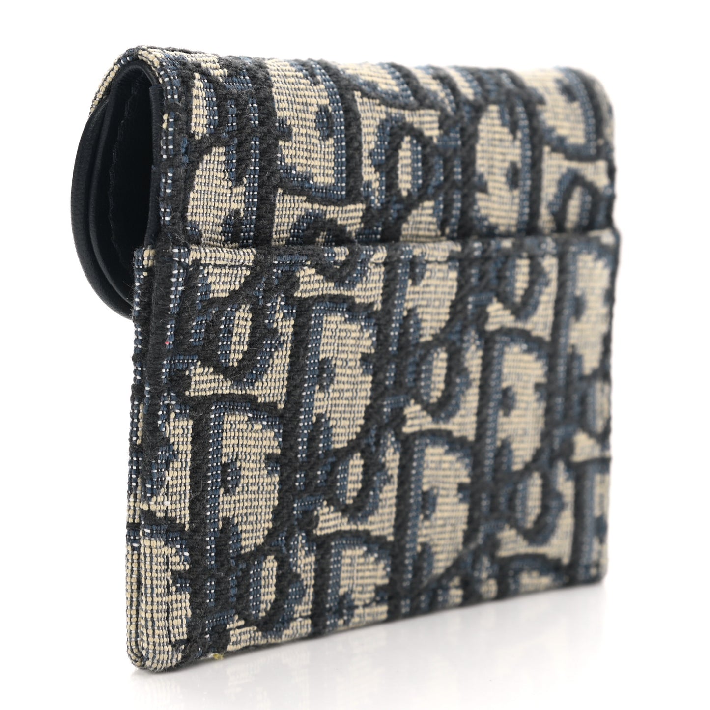 Oblique Saddle Card Holder Blue