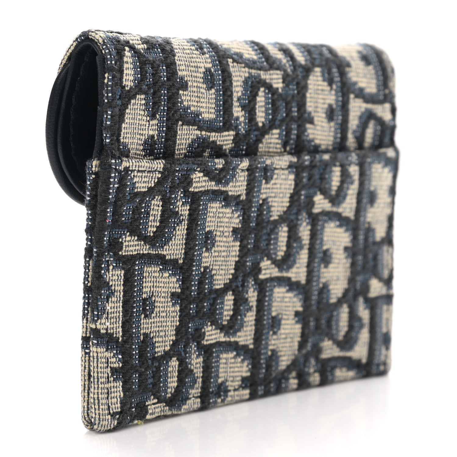 Christian Dior Oblique Saddle Card Holder Blue 3 of 9