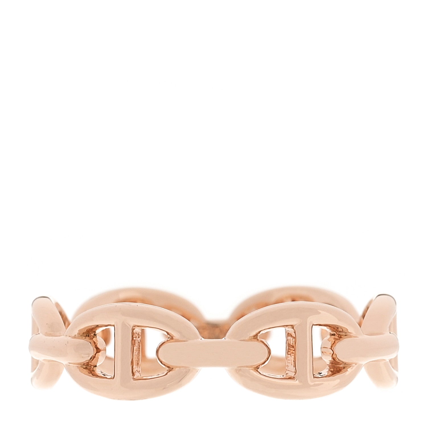 Hermes 18K Rose Gold PM Chaine d'Ancre Enchainee Ring 58 8.5 1 of 5