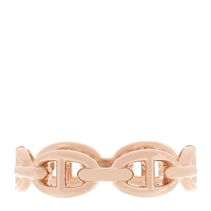 Hermes 18K Rose Gold PM Chaine d'Ancre Enchainee Ring 58 8.5 1 of 5