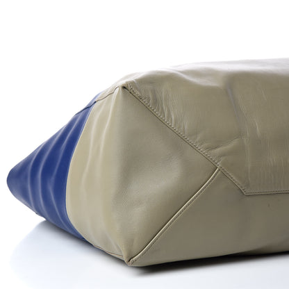 Celine Lambskin Horizontal Bi-Color Cabas Blue 5 of 14