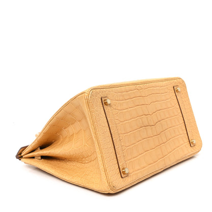 Hermes Matte Alligator Birkin 35 Paille 4 of 12