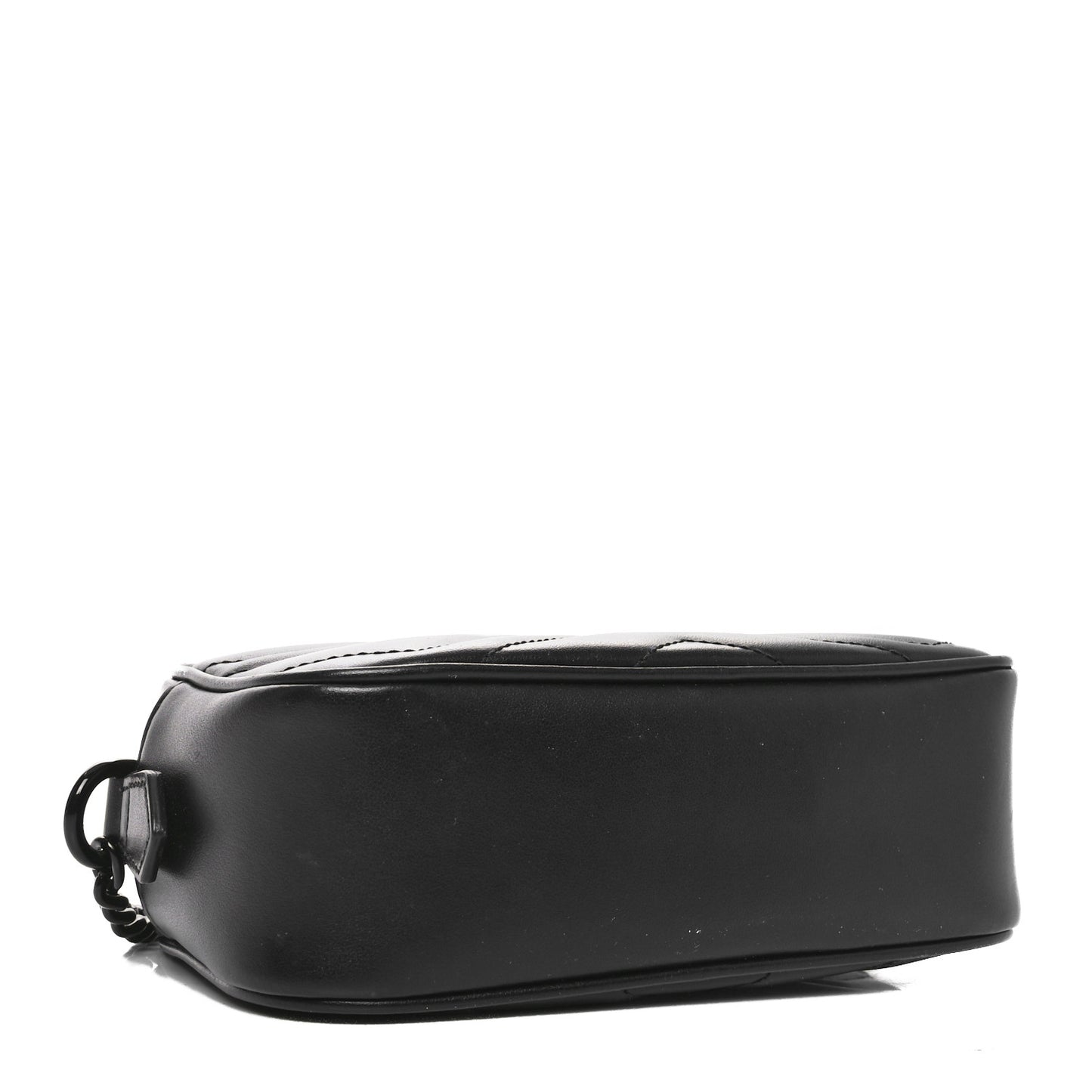 Calfskin Matelasse Monochrome Mini GG Marmont Chain Shoulder Bag Black