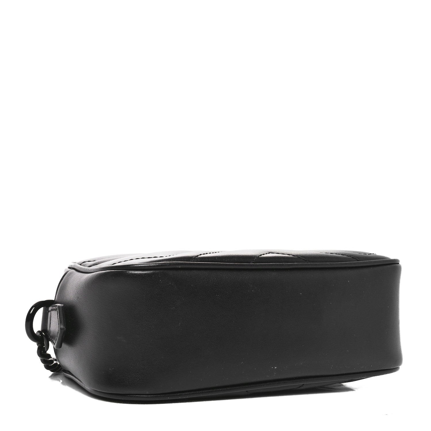 Gucci Calfskin Matelasse Monochrome Mini GG Marmont Chain Shoulder Bag Black 4 of 10