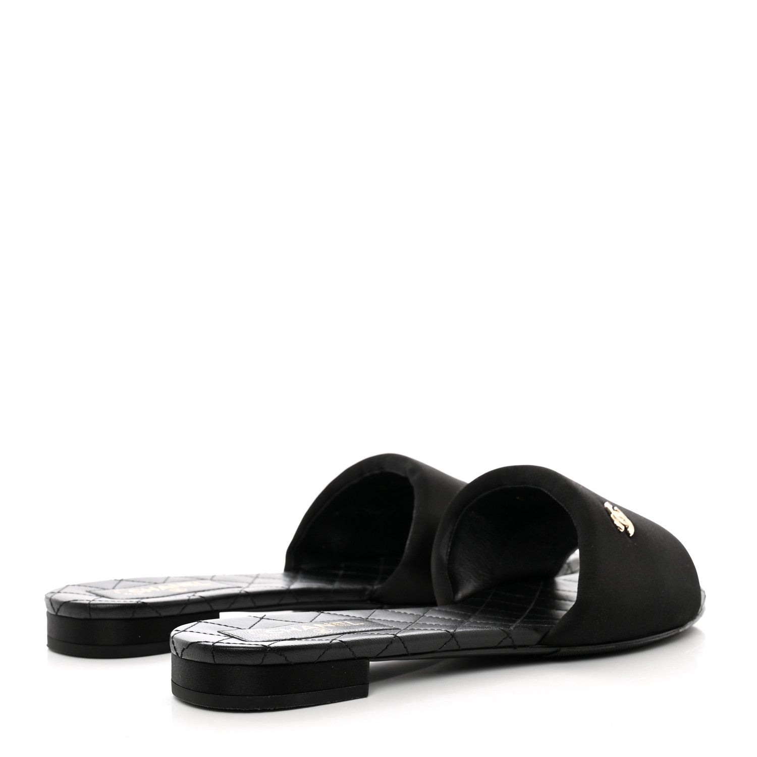 Chanel Satin Mule Sandals 41 Black 4 of 9