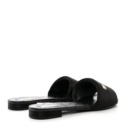 Chanel Satin Mule Sandals 41 Black 4 of 9
