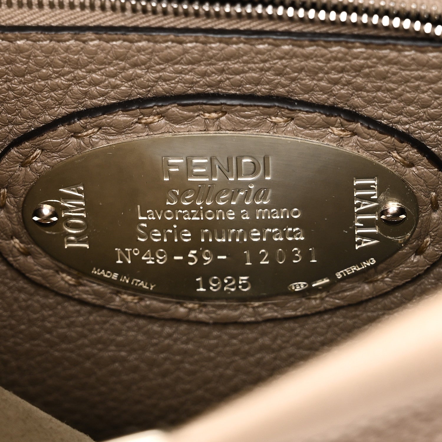 Fendi Cuoio Romano Snakeskin Selleria Mini Peekaboo Iconic Satchel Roccia Corda 7 of 10