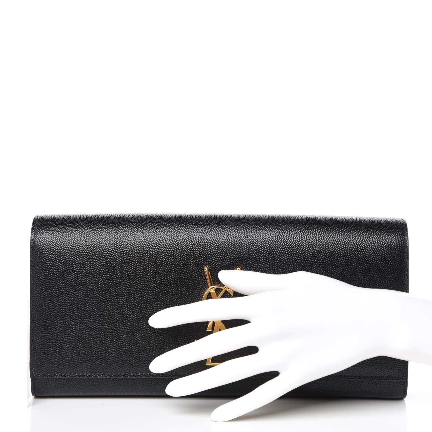 Saint Laurent Grain De Poudre Monogram Cassandre Clutch Black 2 of 13