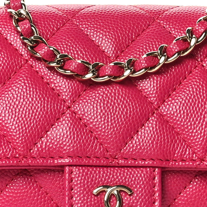 Chanel Caviar Fabric Quilted Foldable Tote With Chain Pink Multicolor 12 of 17