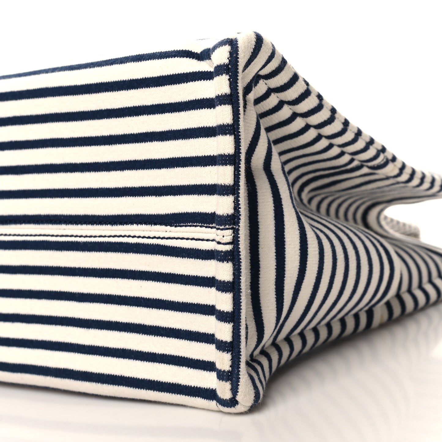 Canvas Calfskin Striped Triomphe Cabas Navy