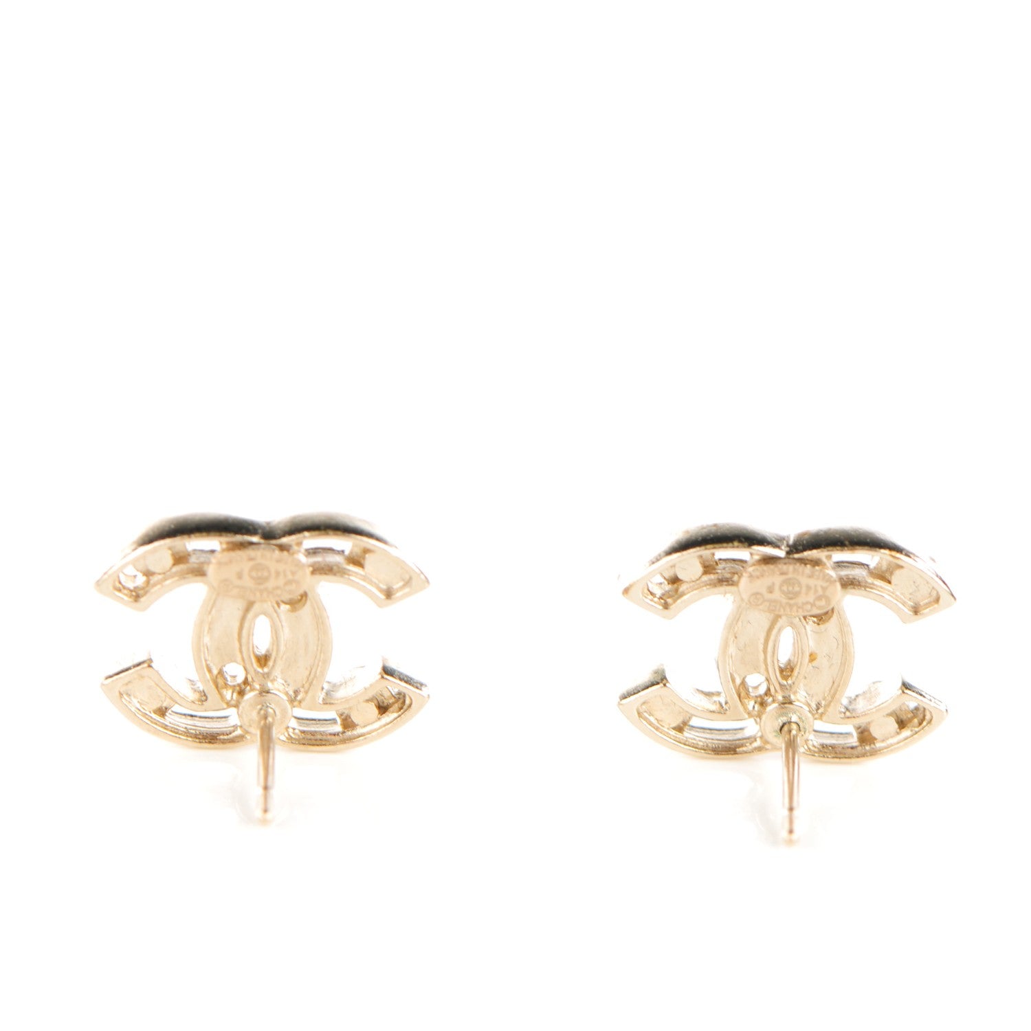 Chanel Pearl CC Earrings Light Gold 3 of 5