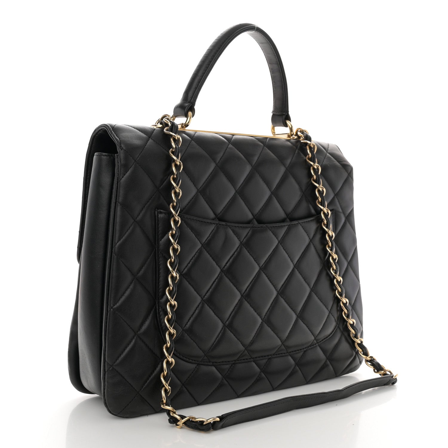 Chanel Lambskin Quilted Large Trendy CC Dual Handle Flap Bag Black 3 of 16