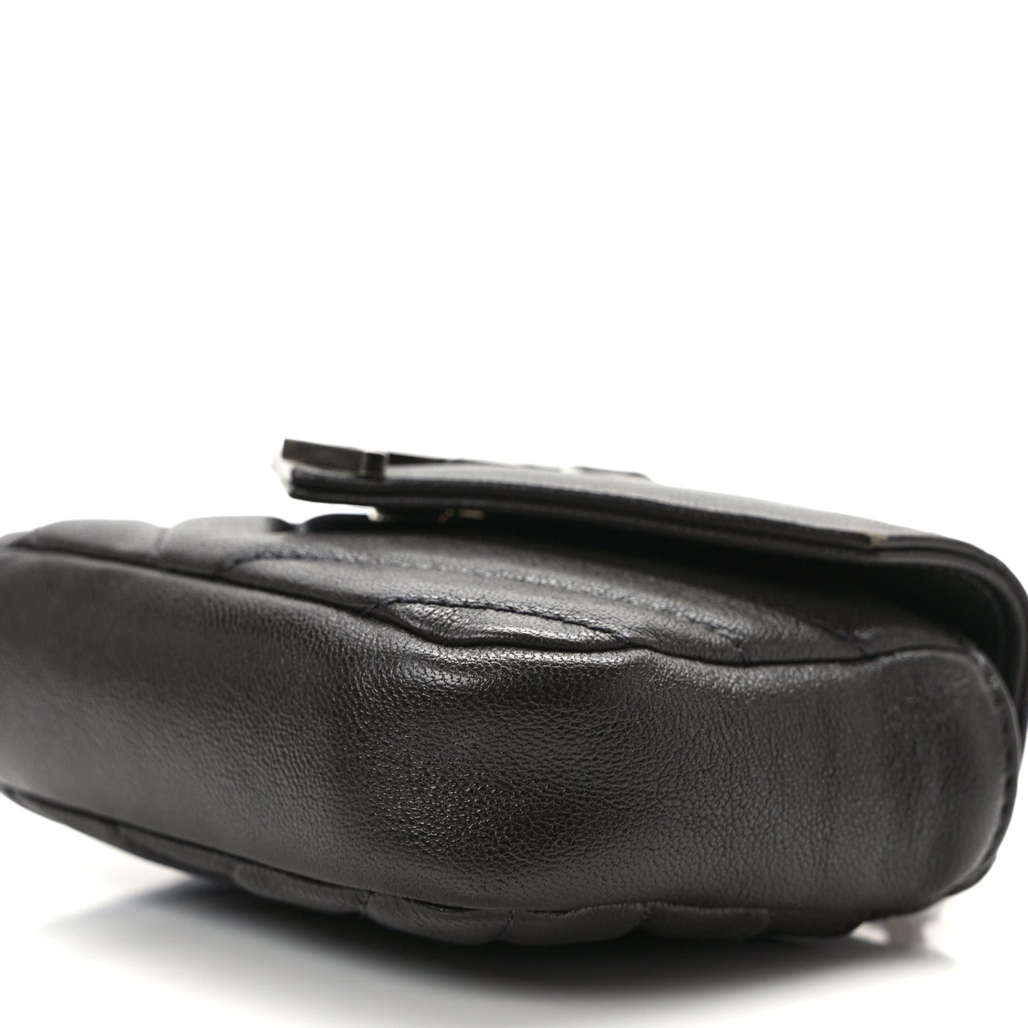 Sheepskin Matelasse Chevron Monogram Mini College Bag Dark Anthracite