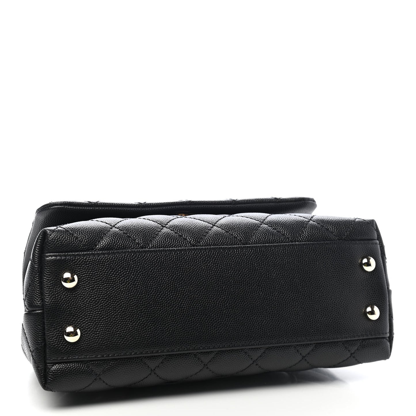 Caviar Quilted Mini Coco Handle Flap Black