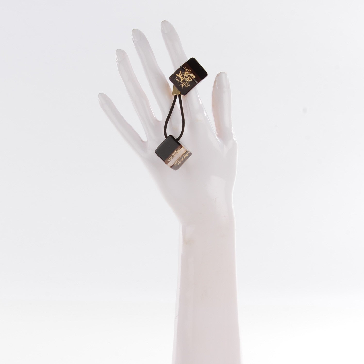 Louis Vuitton Swarovski Crystal Resin Inclusion Hair Cubes Marron 2 of 5