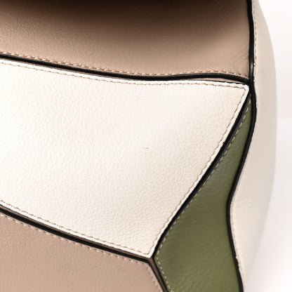 Loewe Calfskin Medium Puzzle Bag Sand Avocado Green 12 of 14