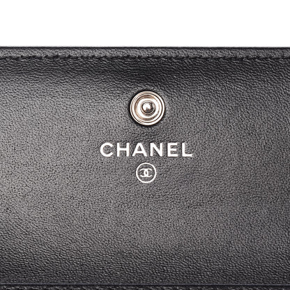 Chanel Lambskin Airlines Wallet On Chain WOC Blue Black Red 7 of 12