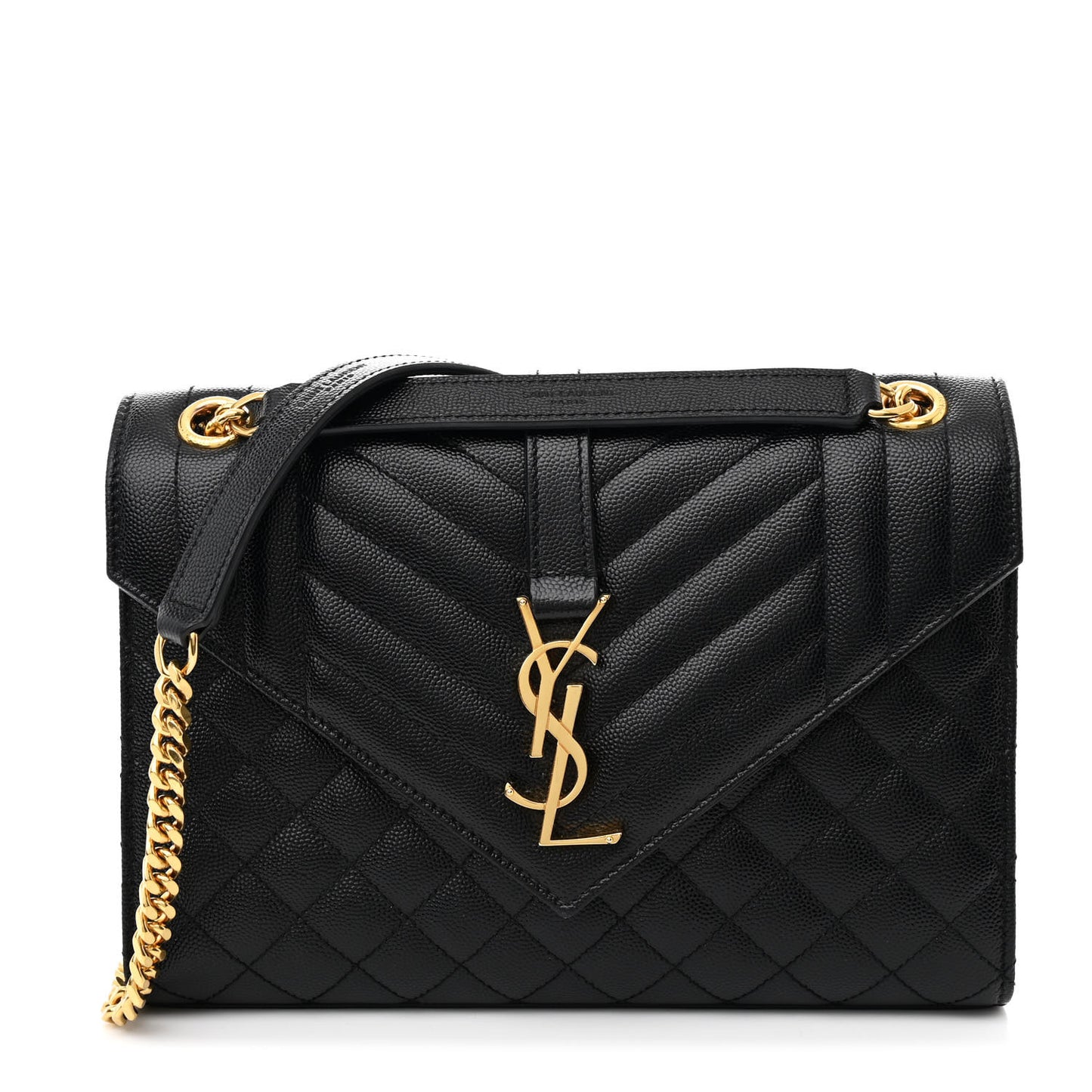 Grain De Poudre Textured Mixed Matelasse Triquilt Medium Monogram Satchel Black