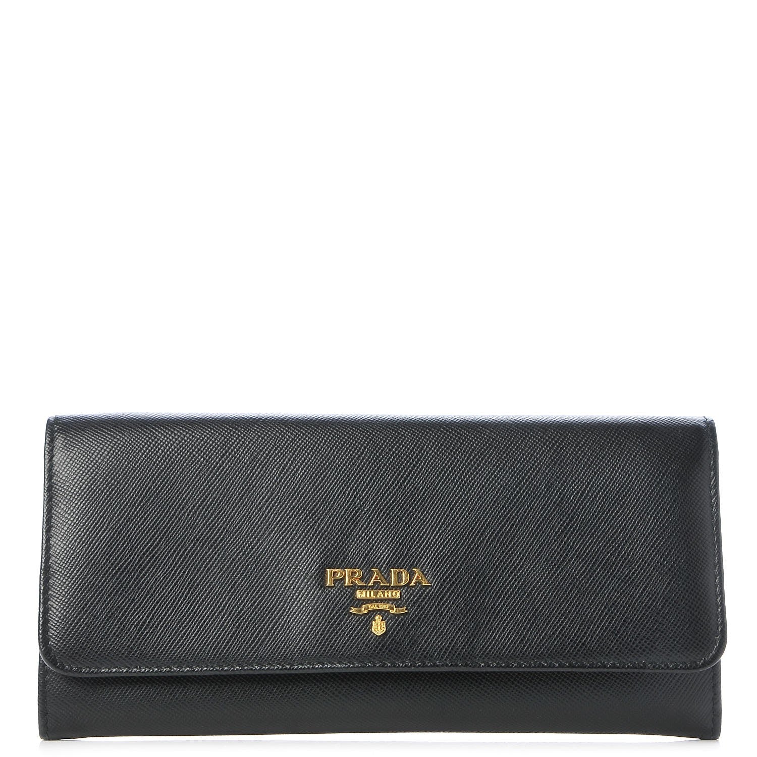 Prada Saffiano Multicolor Continental Flap Wallet Black Peonia 1 of 7
